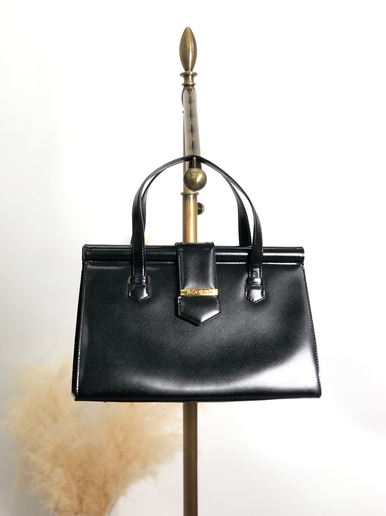 Saint Laurent Black Monogram Downtown Cabas - Ann's Fabulous