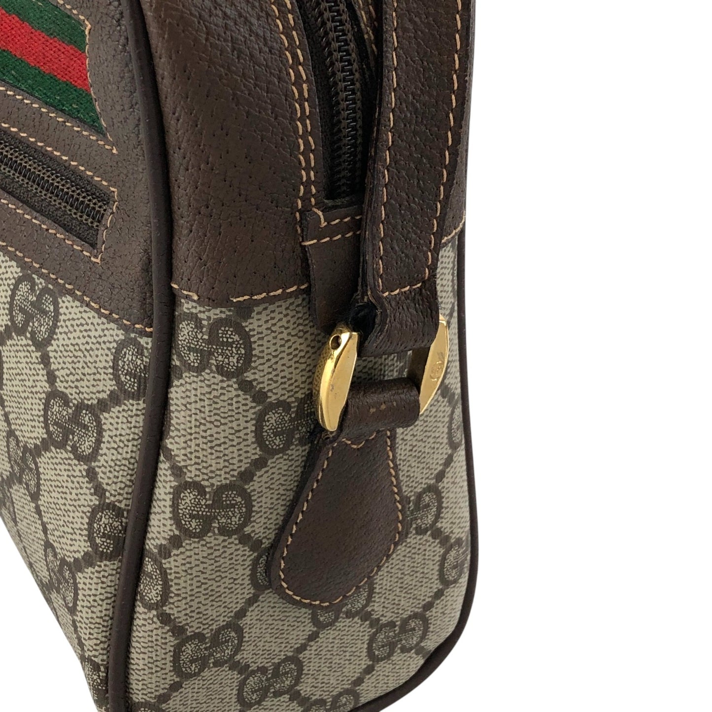 GUCCI GG Pattern Sherry Line Shoulder bag Brown Vintage ggwuxk