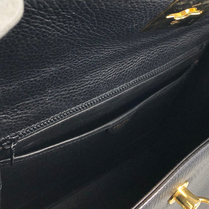 CELINE Gancini Handbag Black Vintage b8e6px