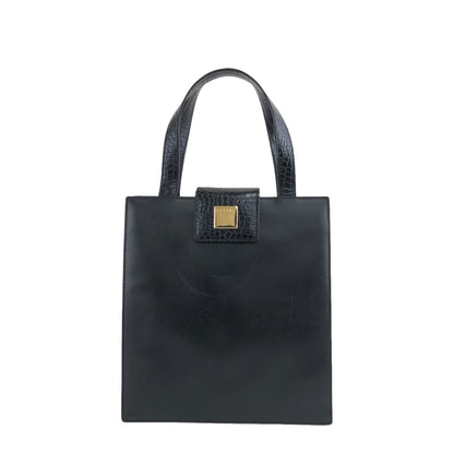 CELINE Logo Handbag Black Vintage ahdakj