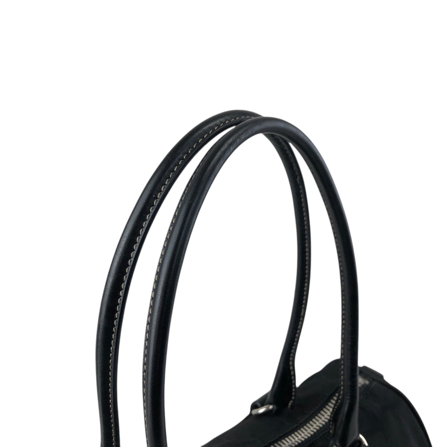 PRADA Triangle Logo Small Boston bag Handbag Black Vintage ixt5hp