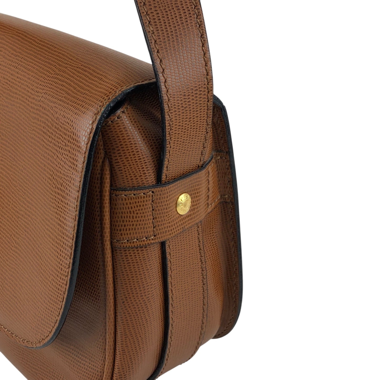 CELINE Circle Logo Shoulder bag Brown Vintage p88a4y