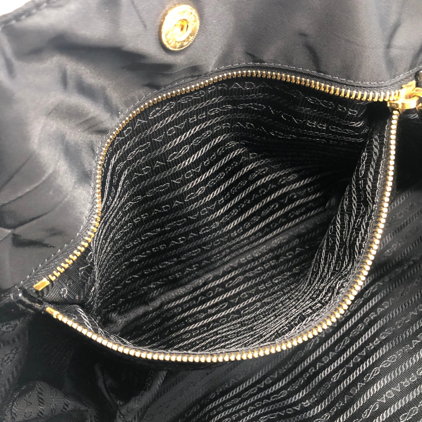 PRADA Triangle Logo Two-way Handbag Shoulder bag Black Vintage gj4fbh