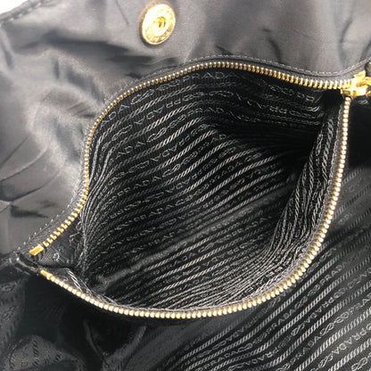 PRADA Triangle Logo Two-way Handbag Shoulder bag Black Vintage gj4fbh