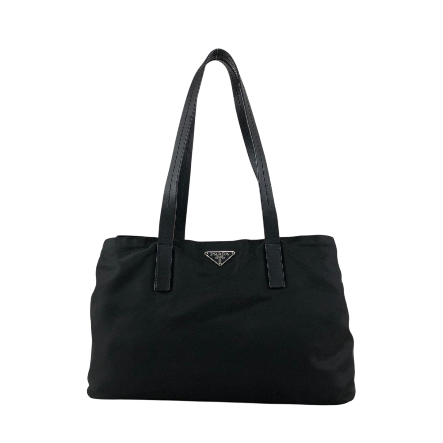 PRADA Tessuto Triangle Logo Totebag Black Vintage 6dyded