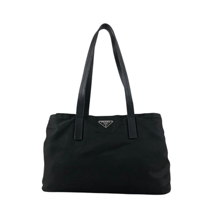 PRADA Tessuto Triangle Logo Totebag Black Vintage 6dyded
