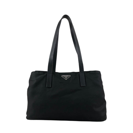 PRADA Tessuto Triangle Logo Totebag Black Vintage 6dyded