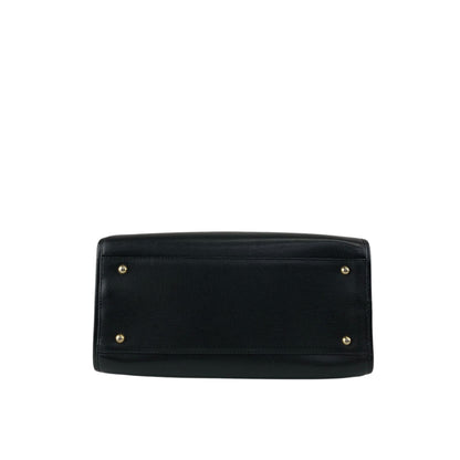 CELINE Circle Logo Handbag Boston bag Black Vintage sb46fs