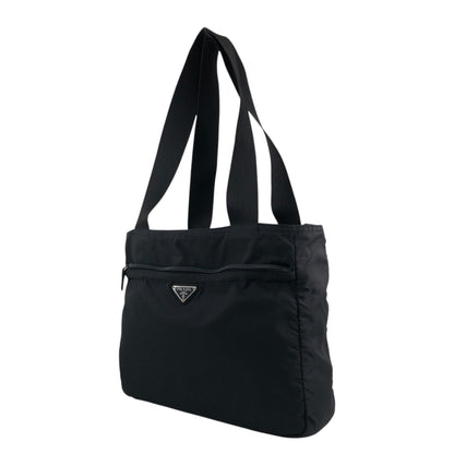 PRADA Tessuto Triangle Logo Totebag Black Vintage 4gi7mv