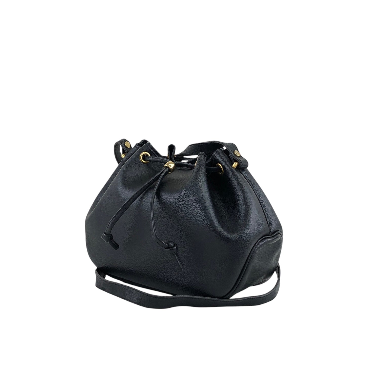 Christian Dior Logo Drawstring Shoulder bag Black Vintage 8jksti
