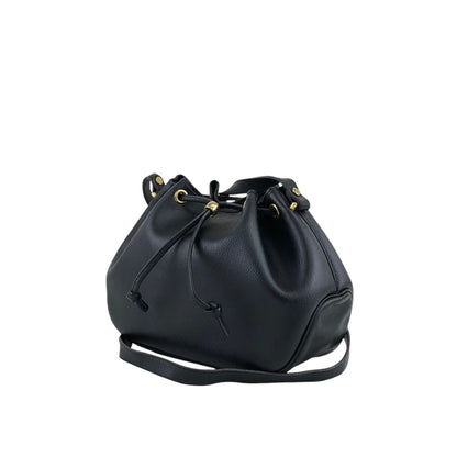 Christian Dior Logo Drawstring Shoulder bag Black Vintage 8jksti