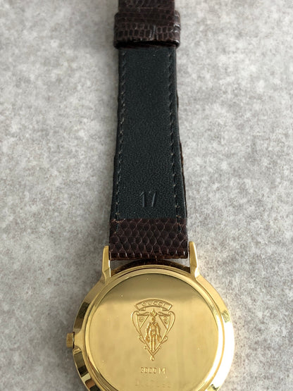 GUCCI Logo  Watch Brown 3300M Vintage 2pcrj6