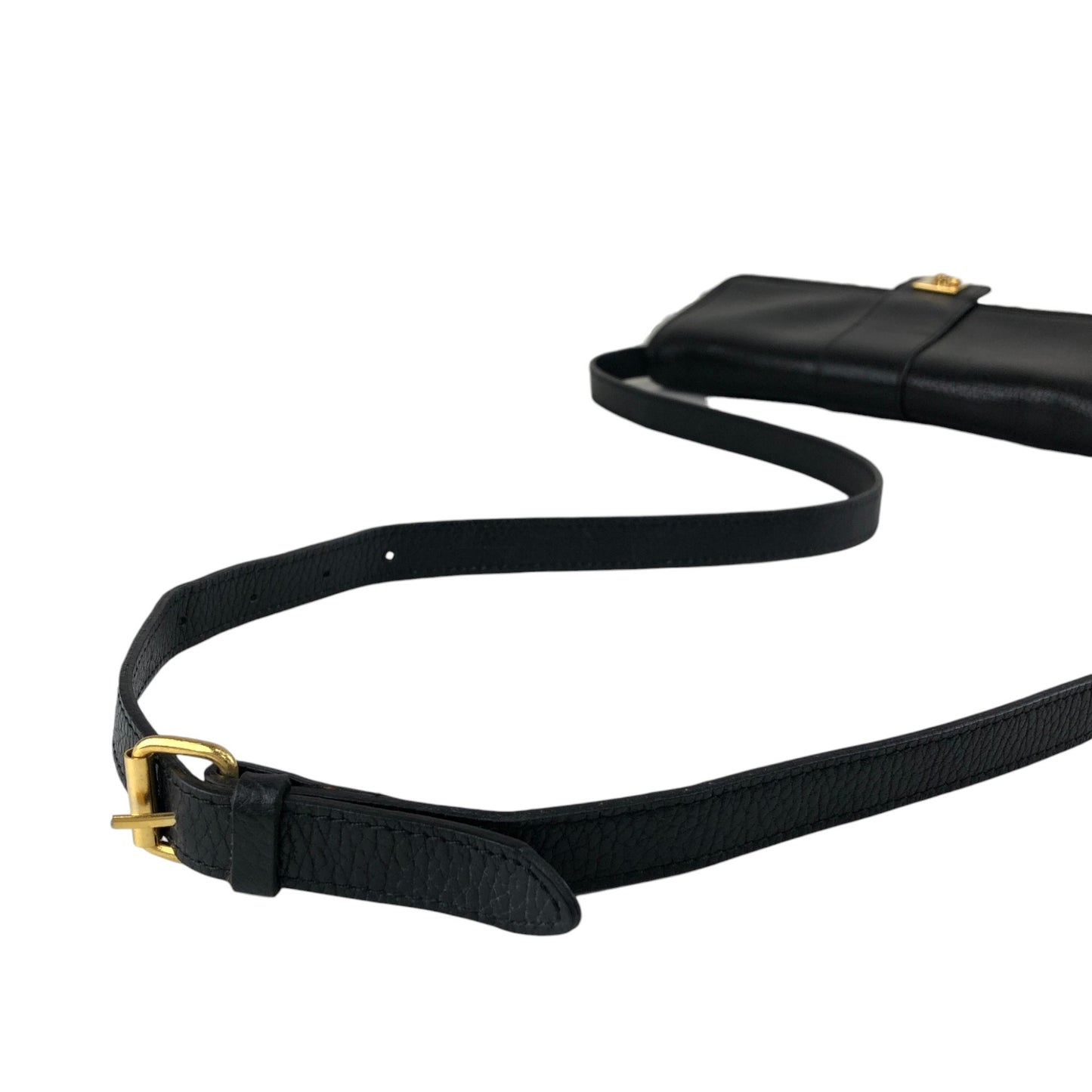 CELINE Gancini Shoulder bag Black Vintage 2tmayw