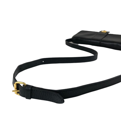 CELINE Gancini Shoulder bag Black Vintage 2tmayw