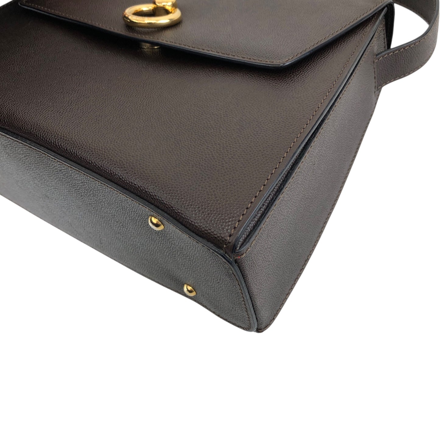 CELINE Gancini Handbag Brown Vintage jnvpdi