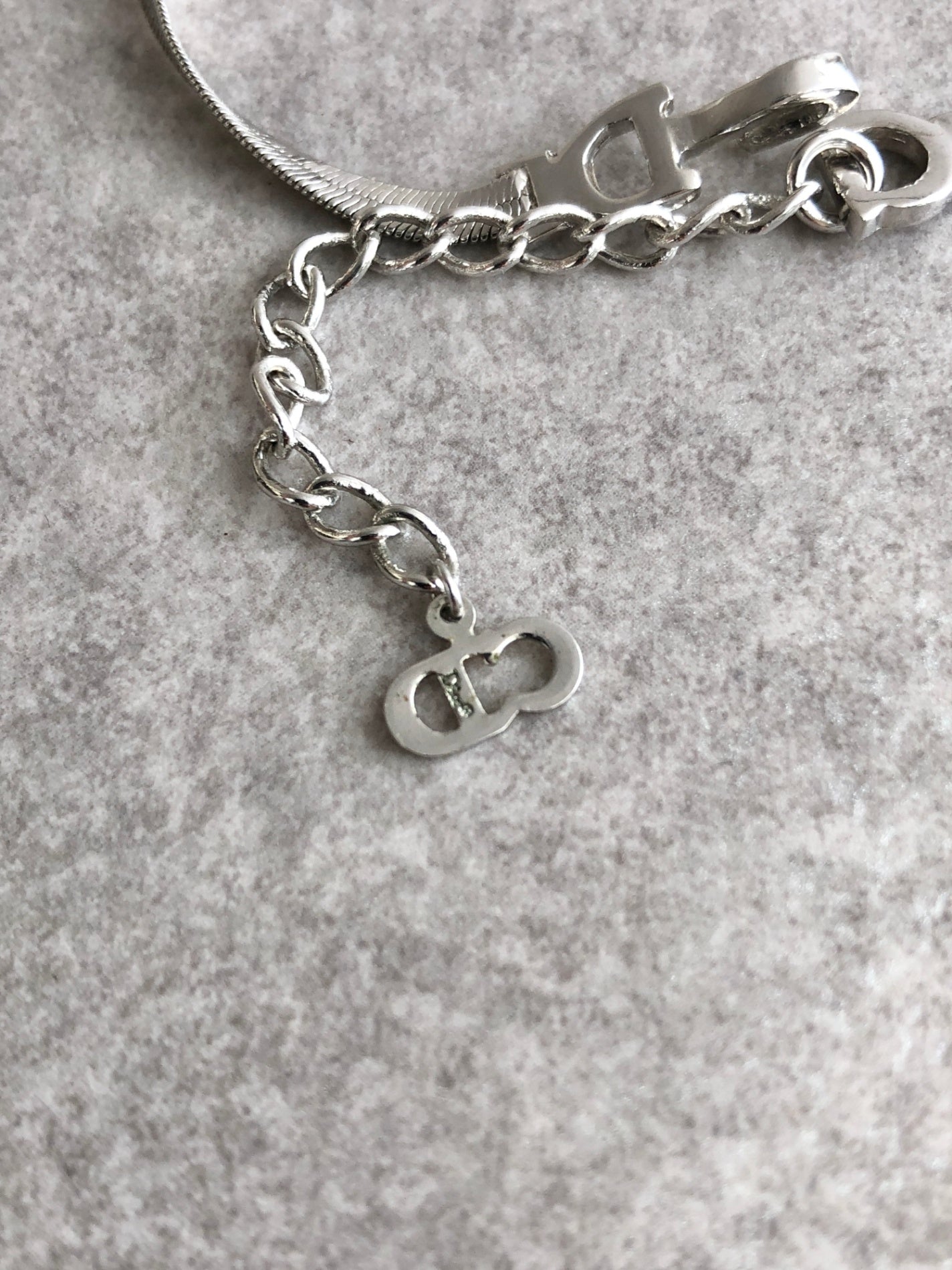 Christian Dior Logo Motif Bracelet Silver Vintage fim3z7