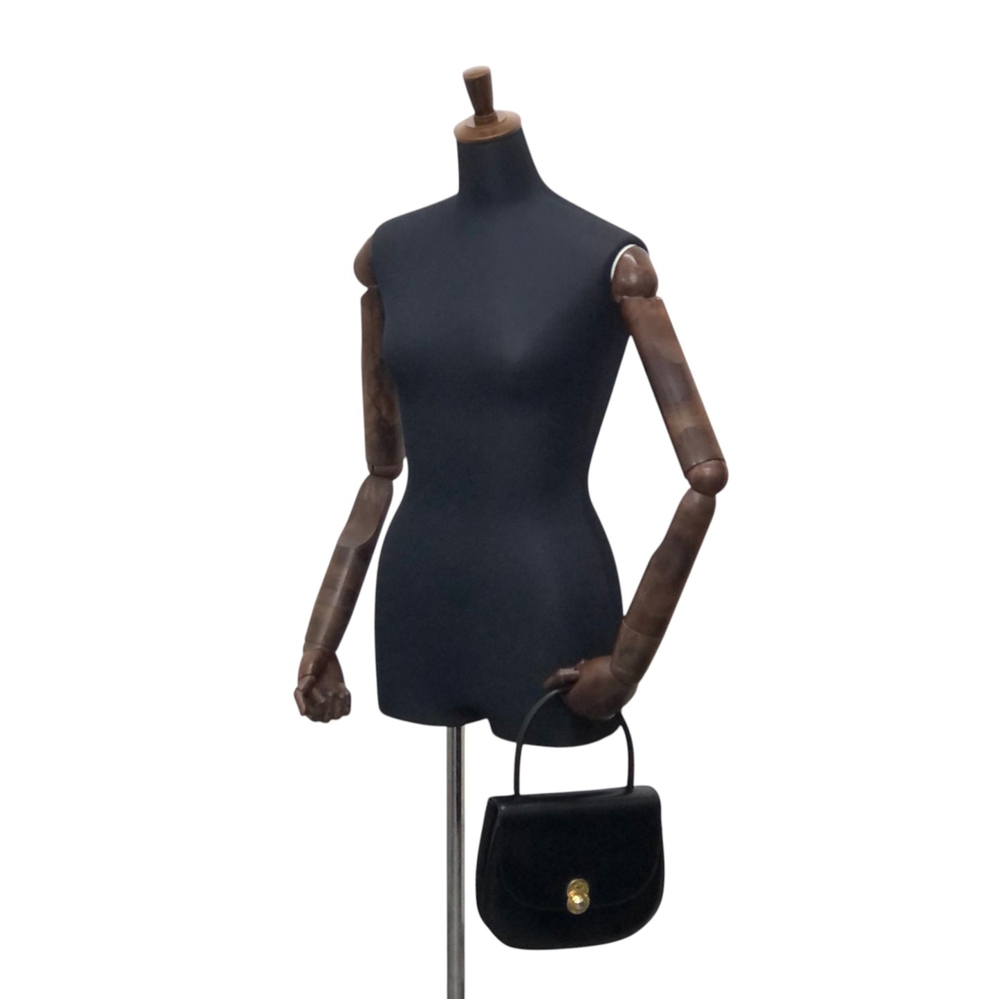 CELINE Starball Top Handle Handbag Black Vintage idde2j