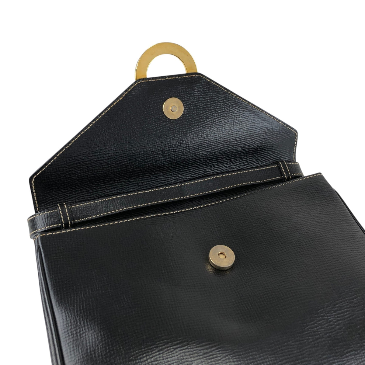 CELINE Circle Logo Shoulder bag Black Vintage 3sg788