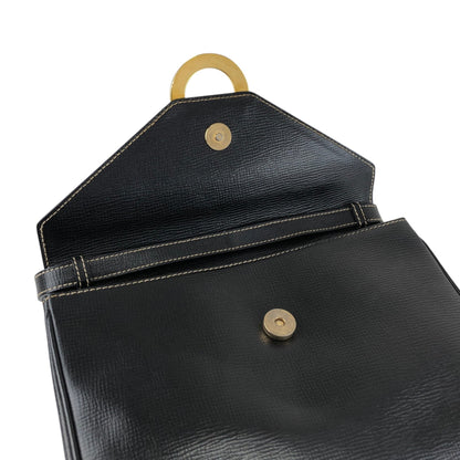 CELINE Circle Logo Shoulder bag Black Vintage 3sg788