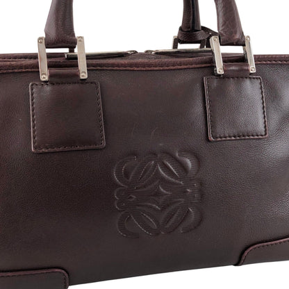 LOEWE Amazona Anagram Small Boston bag Handbag Brown Vintage mc3mx6