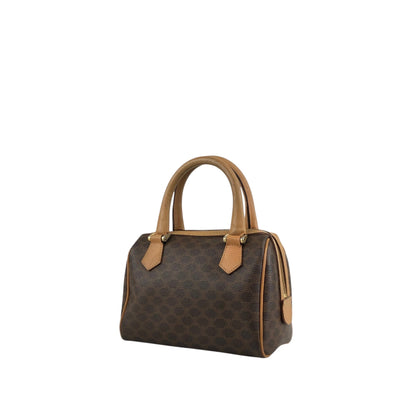 CELINE Macadam Two-way Small Boston bag Shoulder bag Brown Vintage i42xbv