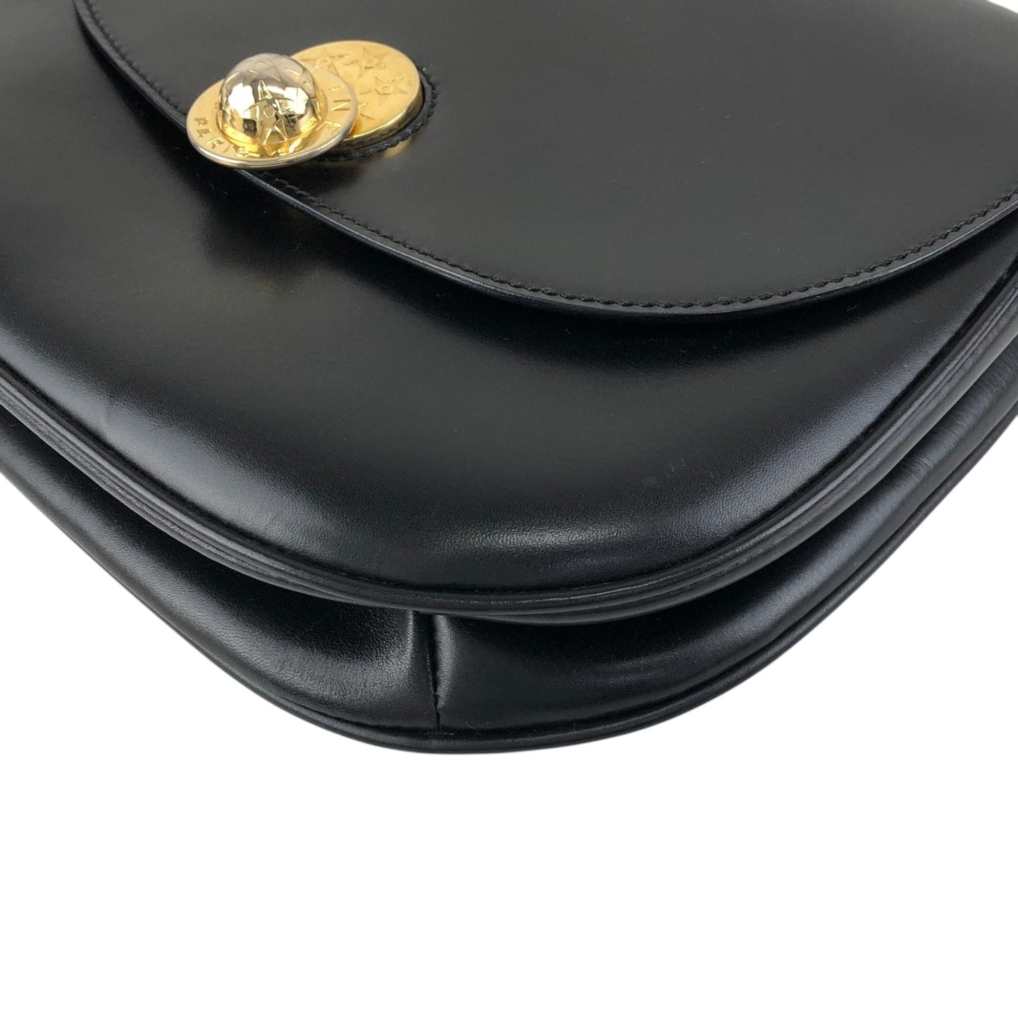 CELINE Starball Top Handle Handbag Black Vintage idde2j