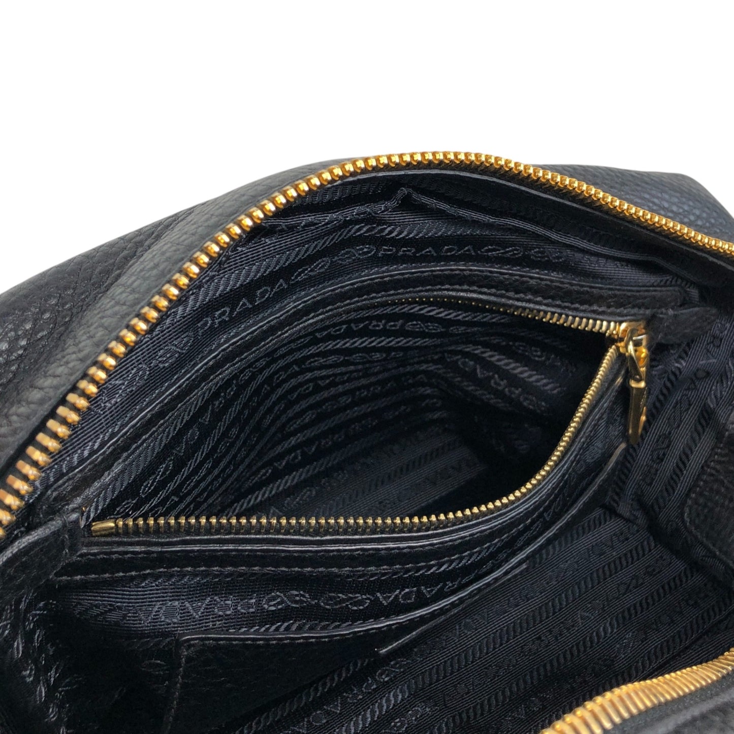 PRADA Logo Handbag Black Vintage nn2dx6