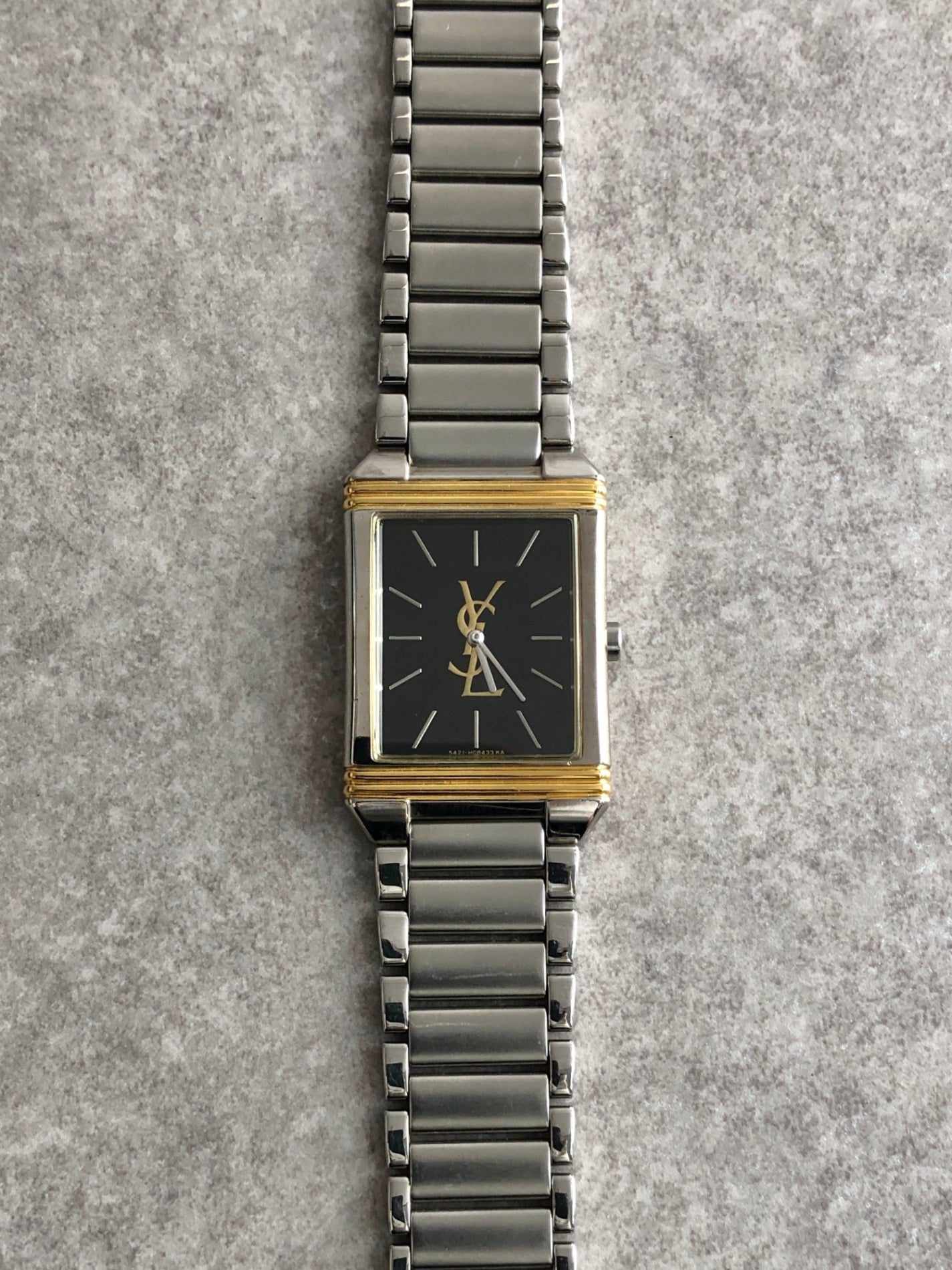 Yves Saint Laurent YSL Logo Quartz Watch Silver 5421-H04724Y