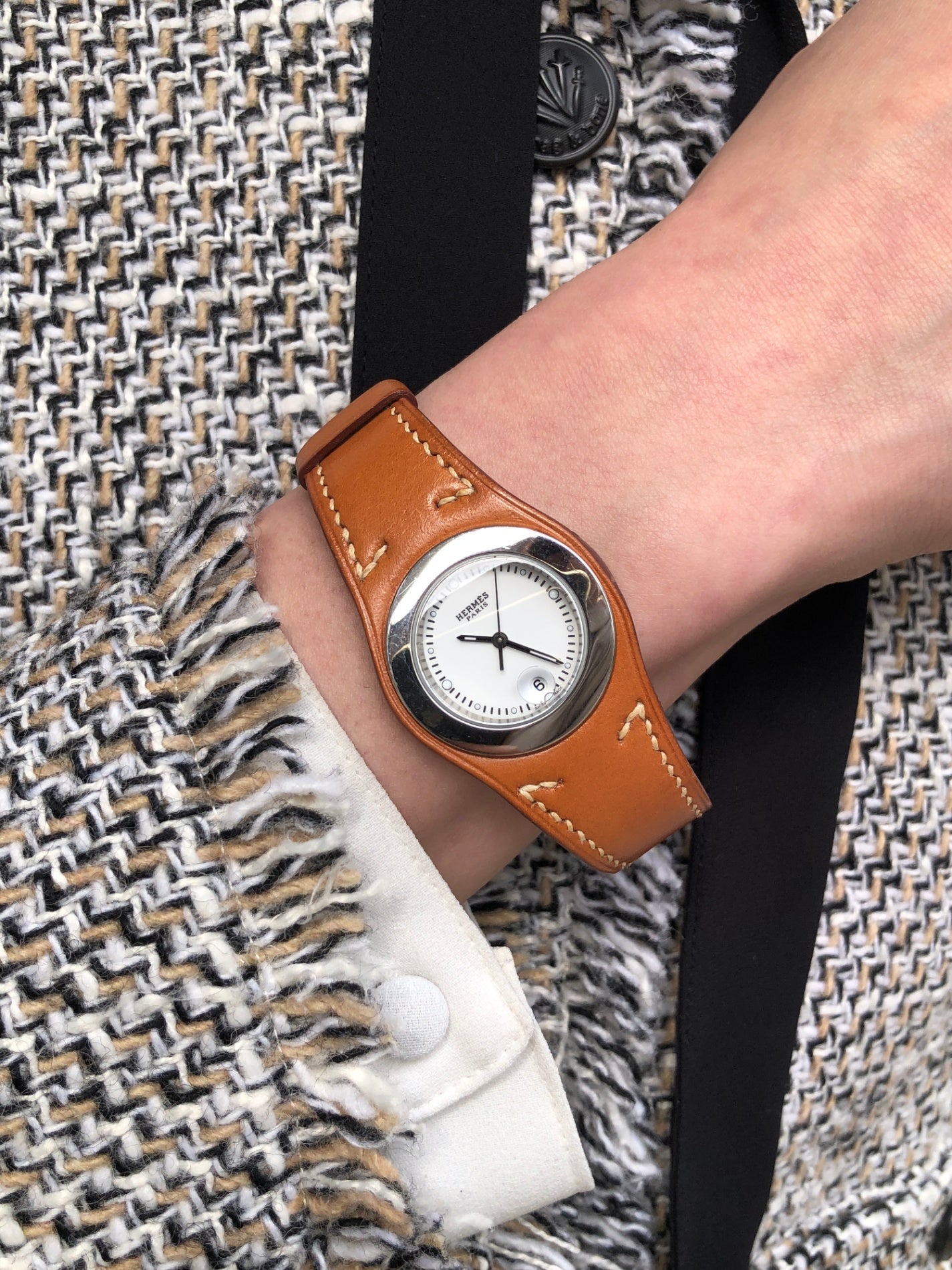 HERMES Watch Brown Vintage hn5zx5