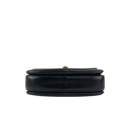CELINE Blason Front Buckle Shoulder bag Black Vintage ery5dr