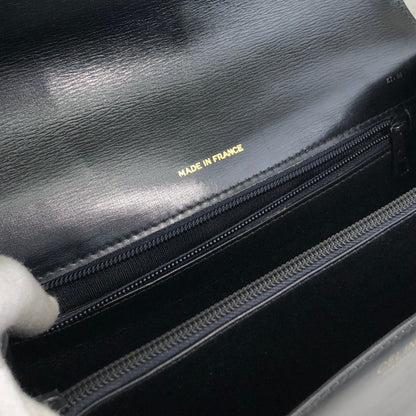 CELINE Horse Bit Shoulder bag Black Vintage 3kmi4e