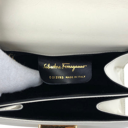Salvatore Ferragamo Gancini Two-way Handbag Shoulder bag White Vintage d37hra