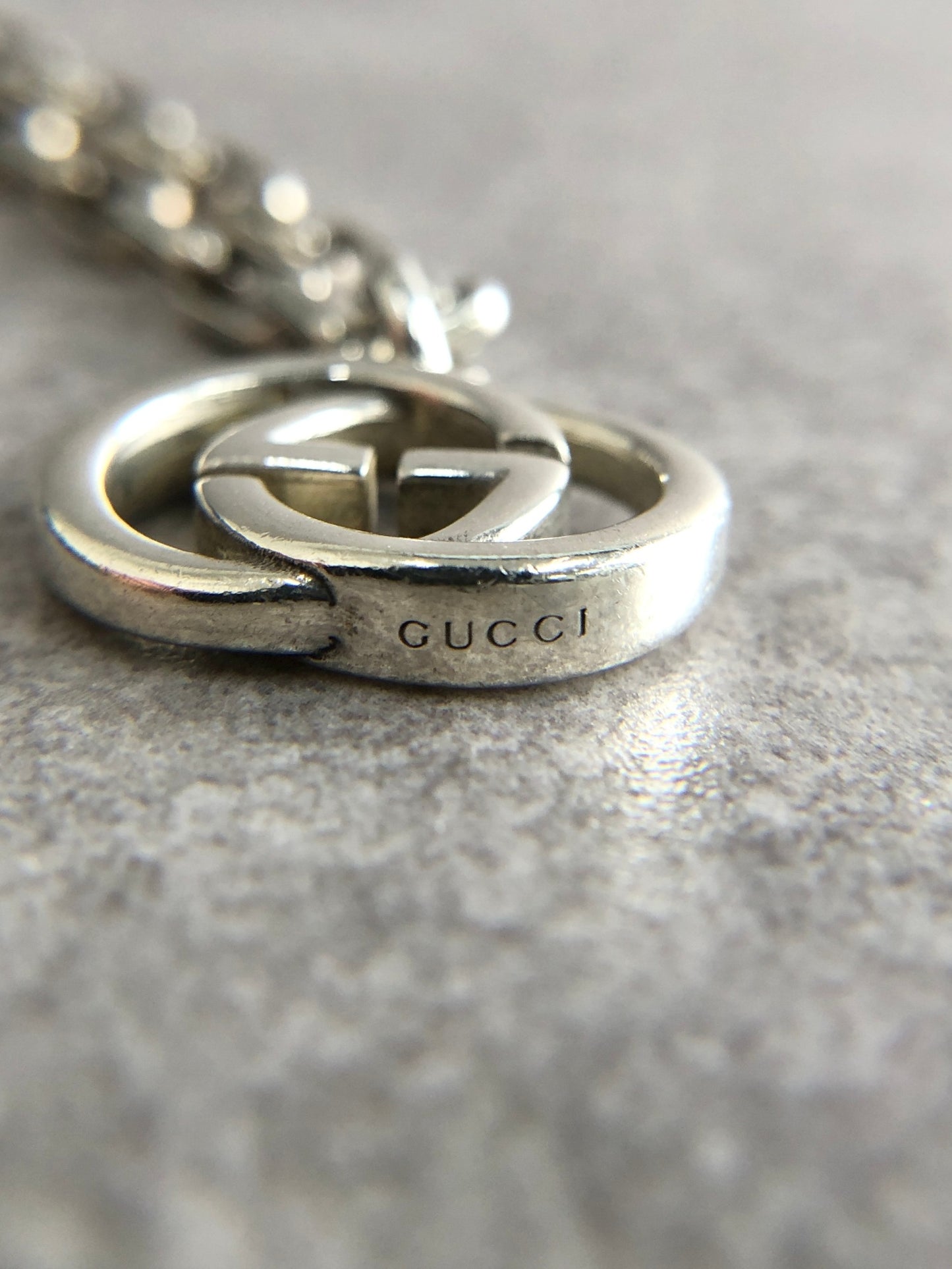 GUCCI Interlocking Bracelet Silver Vintage 3bmt2w
