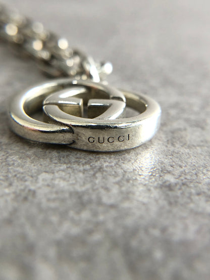 GUCCI Interlocking Bracelet Silver Vintage 3bmt2w