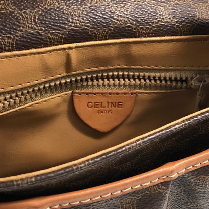 CELINE Macadam Front Buckle Shoulder bag Brown Vintage hkdpre