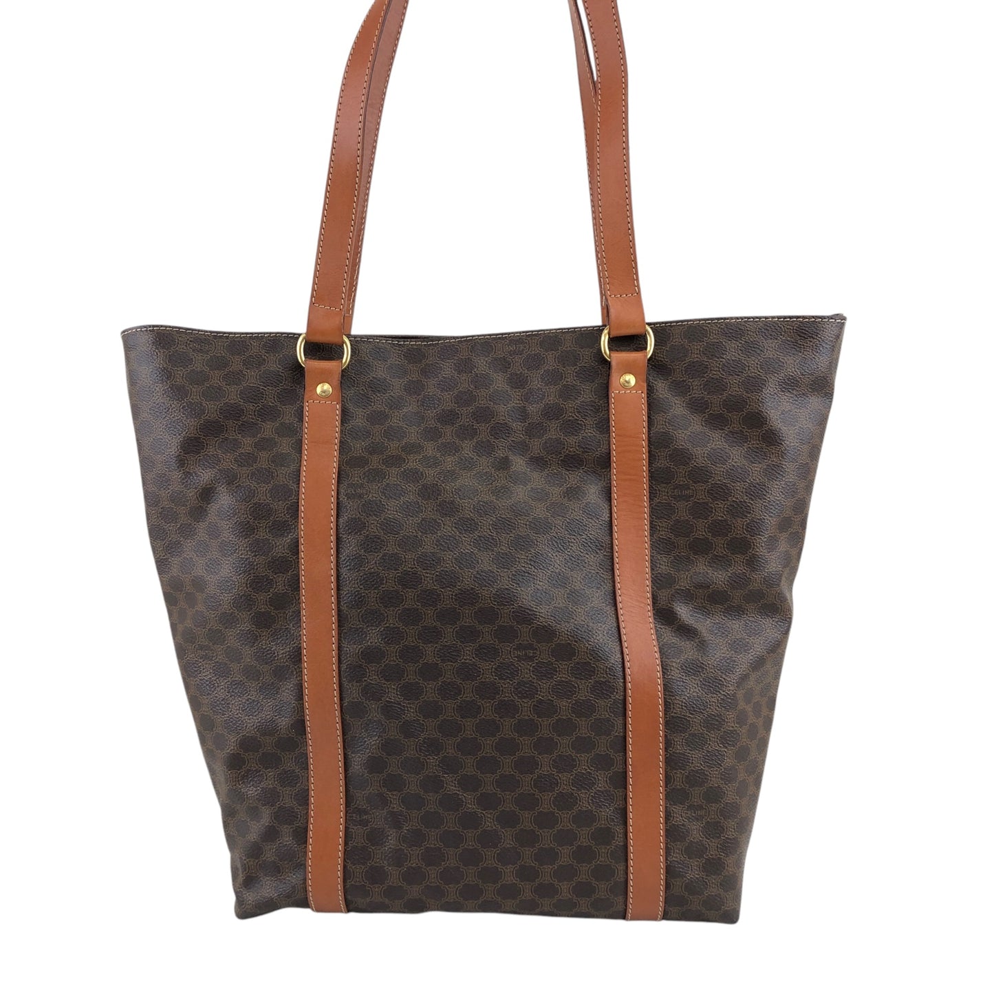 CELINE Macadam Blason Shoulder bag Totebag Brown Vintage u7fud7