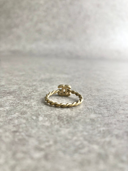 CHANEL Coco Mark Ring Gold Vintage mfyk7h