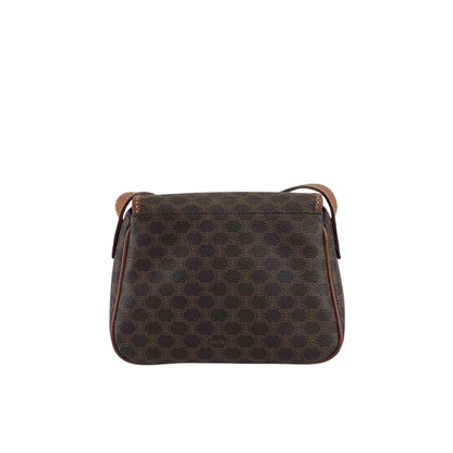 CELINE Macadam Blason Front Buckle Shoulder bag Brown Vintage baktxn