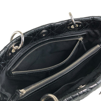 Christian Dior  Cannage Chain Handbag Black Vintage dthmxy