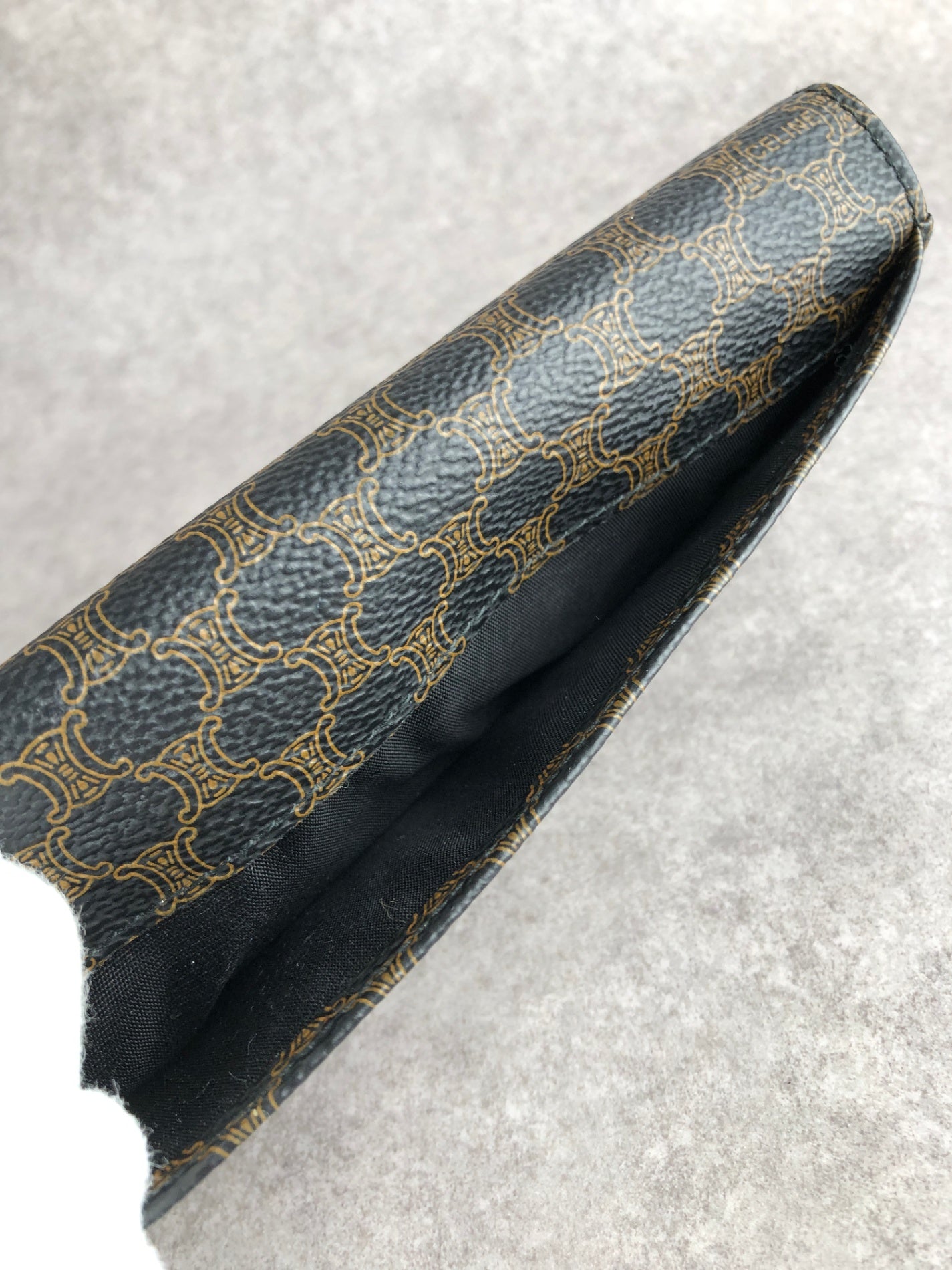 CELINE Macadam Long Wallet Black Vintage dv85f5