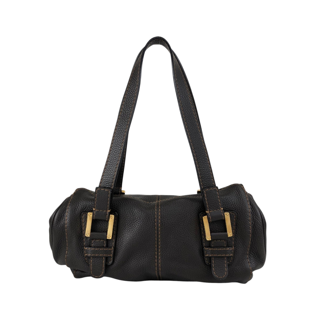 LOEWE Logo Embossed Handbag Brown Vintage s7e7fm