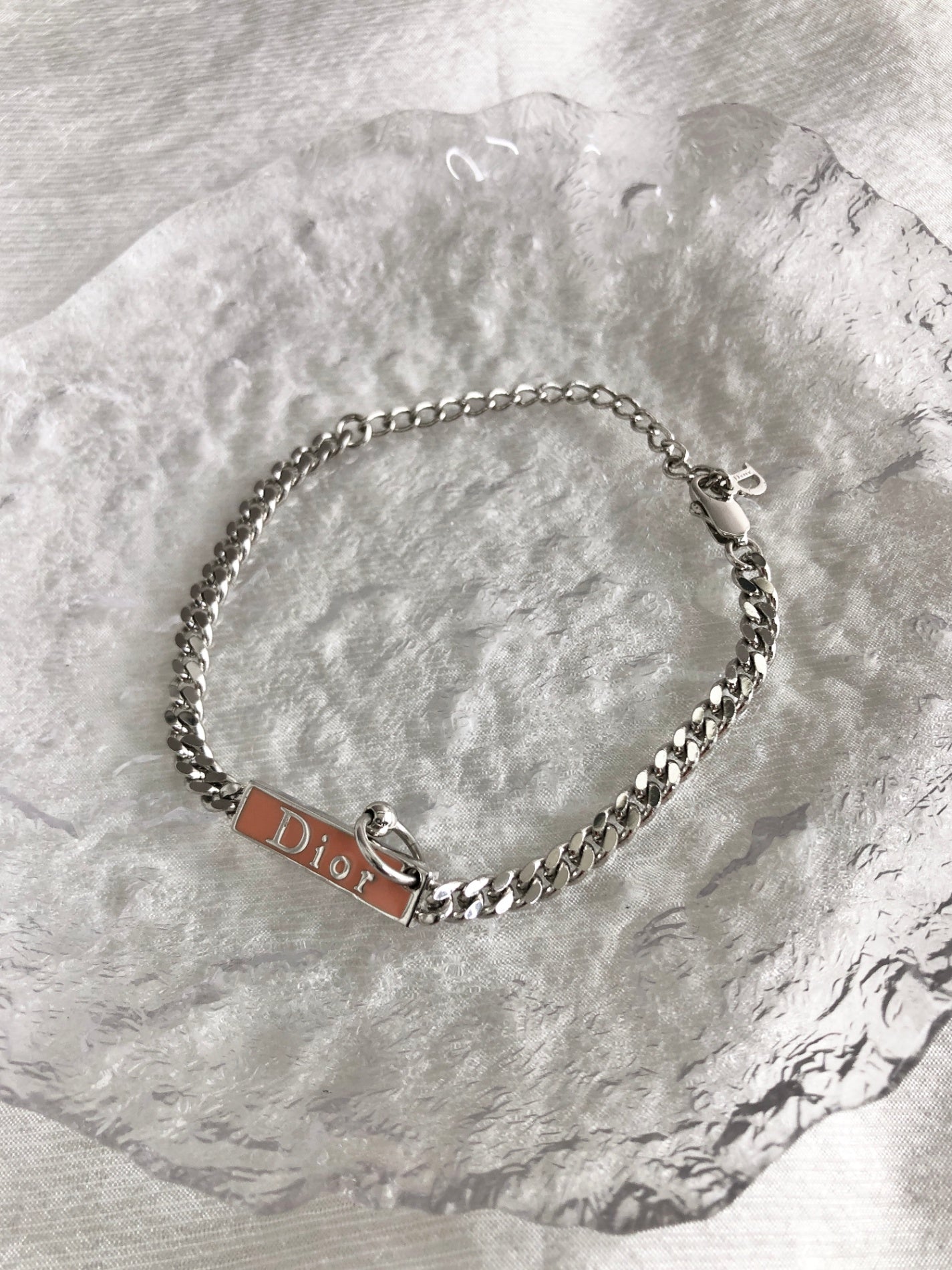 Christian Dior Log Motif Bracelet Silver Vintage dp6jpu