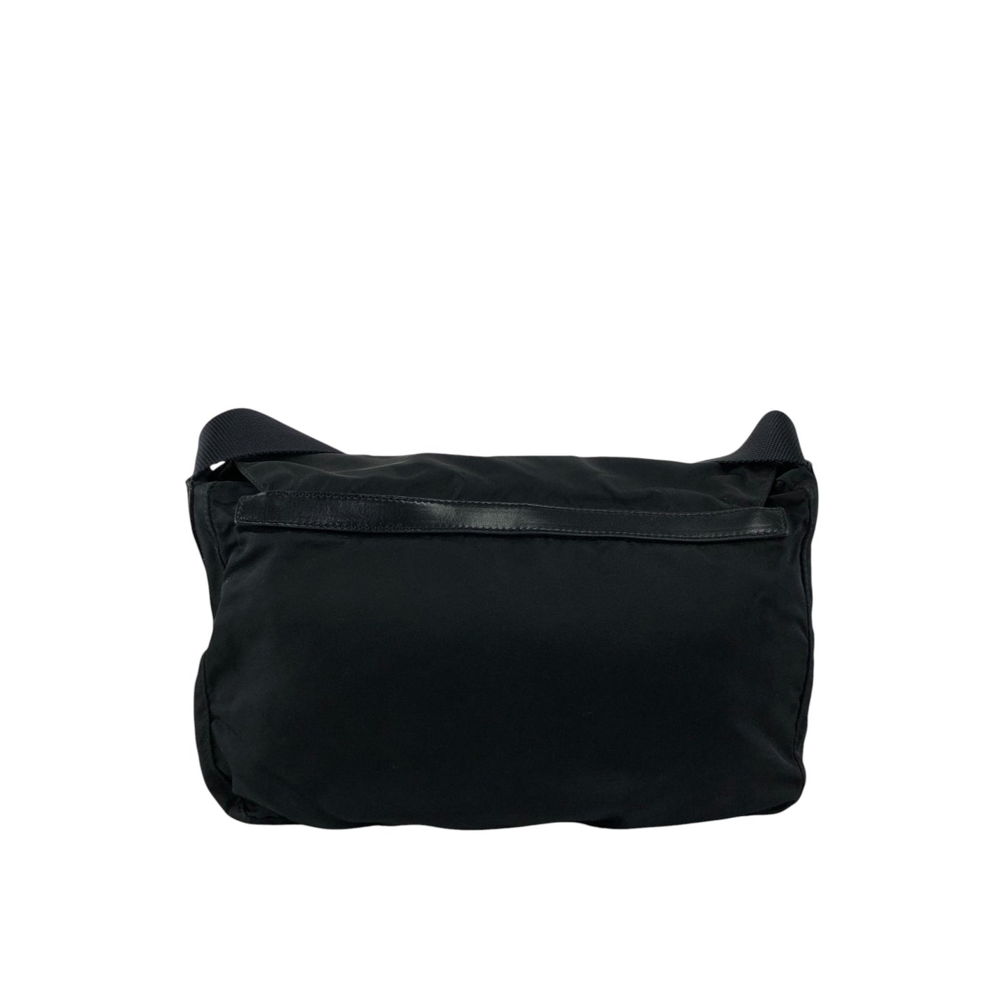 PRADA Tessuto Triangle Logo Shoulder bag Black Vintage xkated