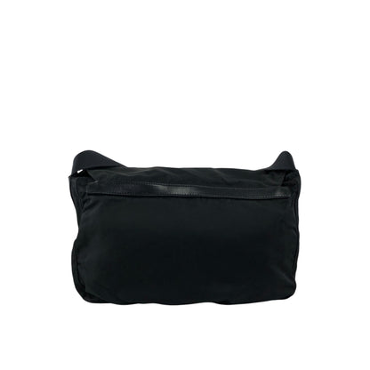 PRADA Tessuto Triangle Logo Shoulder bag Black Vintage xkated