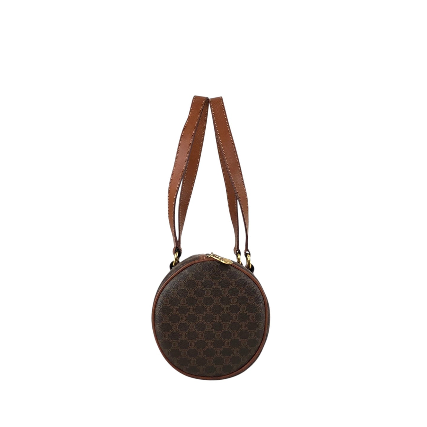 CELINE Macadam Blason Handbag Brown Vintage stij7h