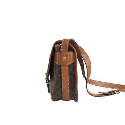 CELINE Macadam Blason Front Buckle Shoulder bag Brown Vintage g58842