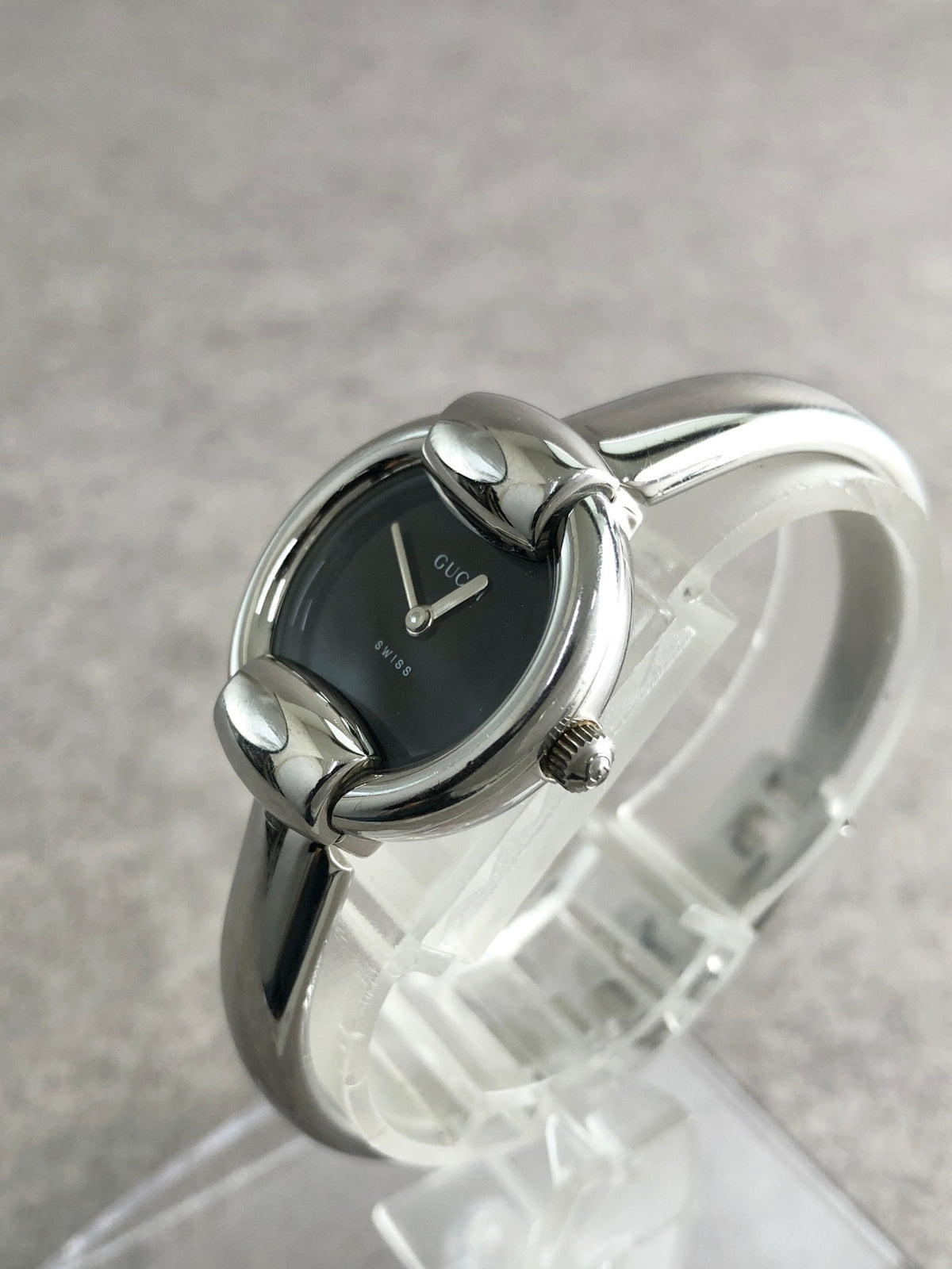 GUCCI Logo Quartz Watch Silver 1400L Vintage yjvsra