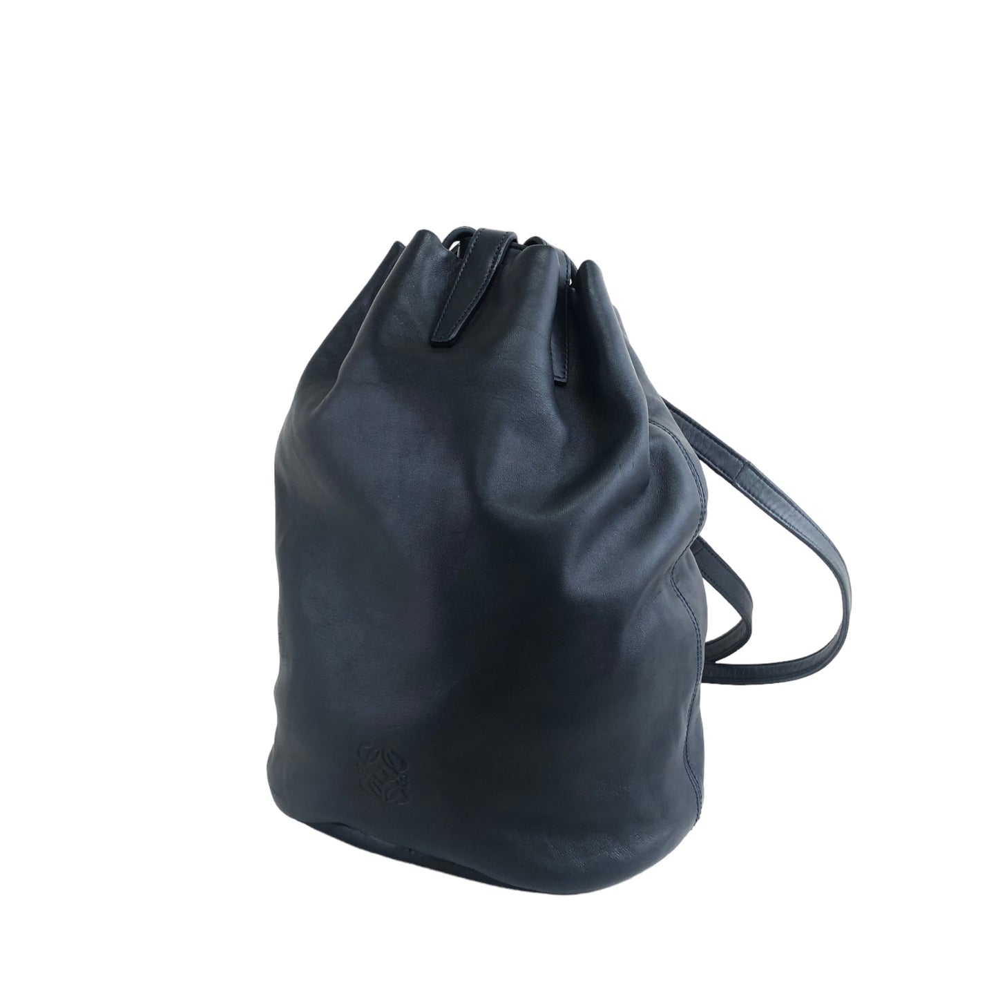 LOEWE Anagram Drawstring Shoulder bag Navy Vintage zh3gzu