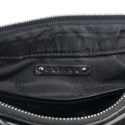 CELINE Horse Carriage Logo Handbag Hobobag Black Vintage hieixd