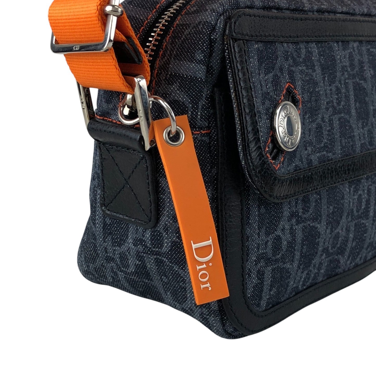 Christian Dior Trotter Flap Shoulder bag Indigo Vintage jb5tcy